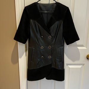 Top with leather&wool